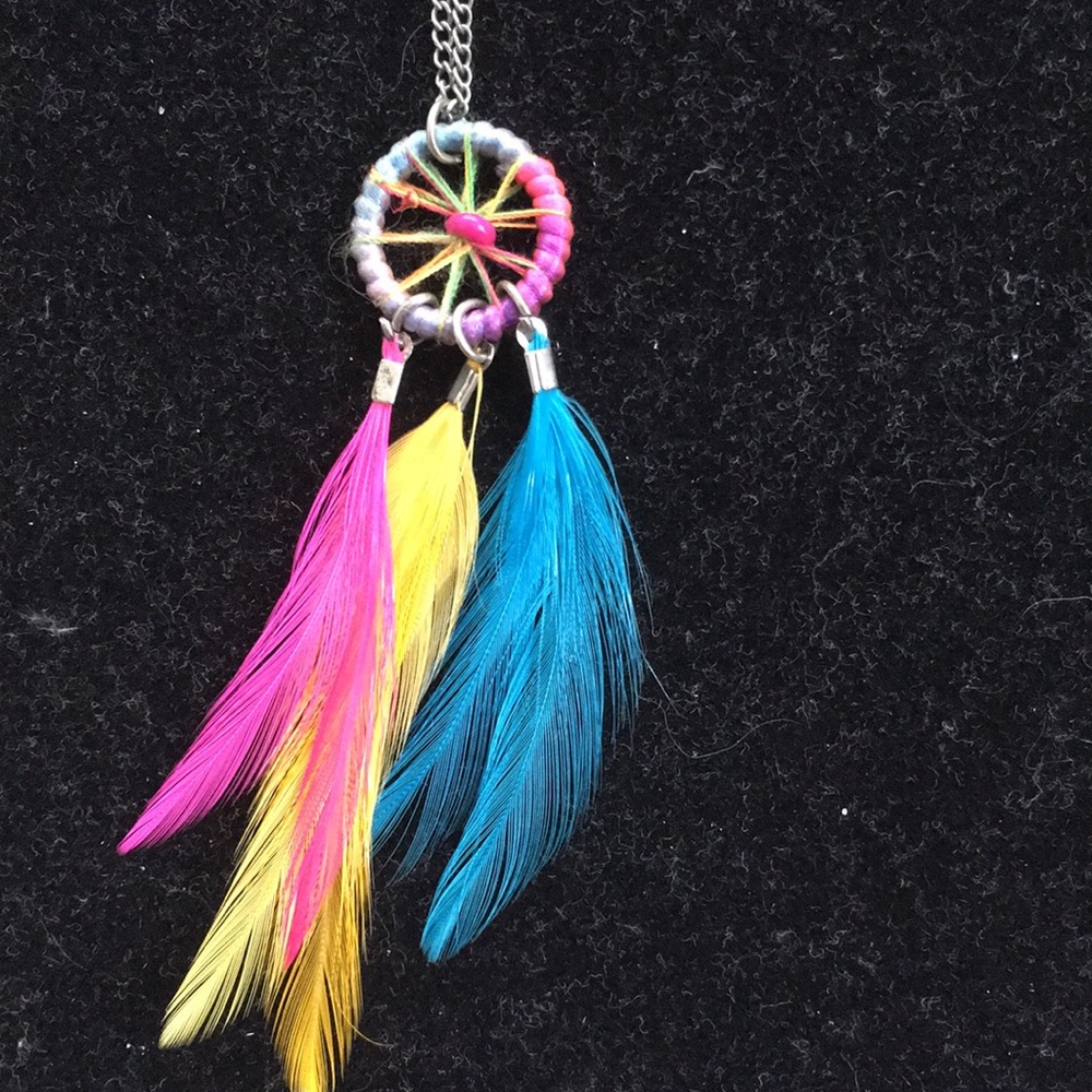 🌈Rainbow dream catcher necklace